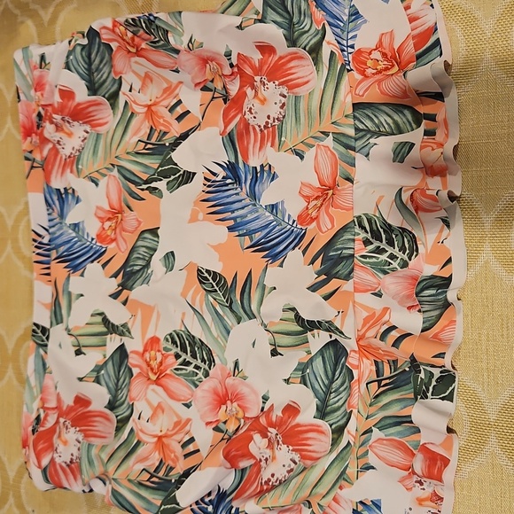 2Pc High Waist Tummy Control Swimsuit Ruffle Bikini Skirt Cold Shoulder NWT XL - Picture 6 of 11